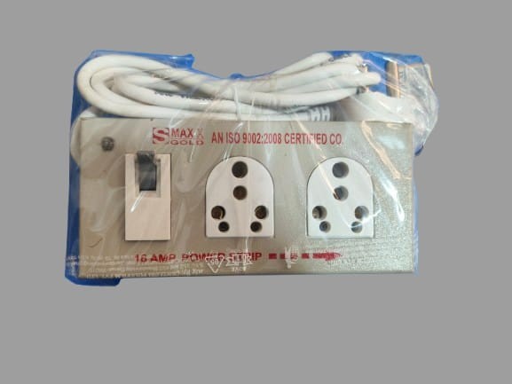 S MAXX 1 MCB WITH 2 SOCKET POWER STRIP (16Amp with MCB Metal)